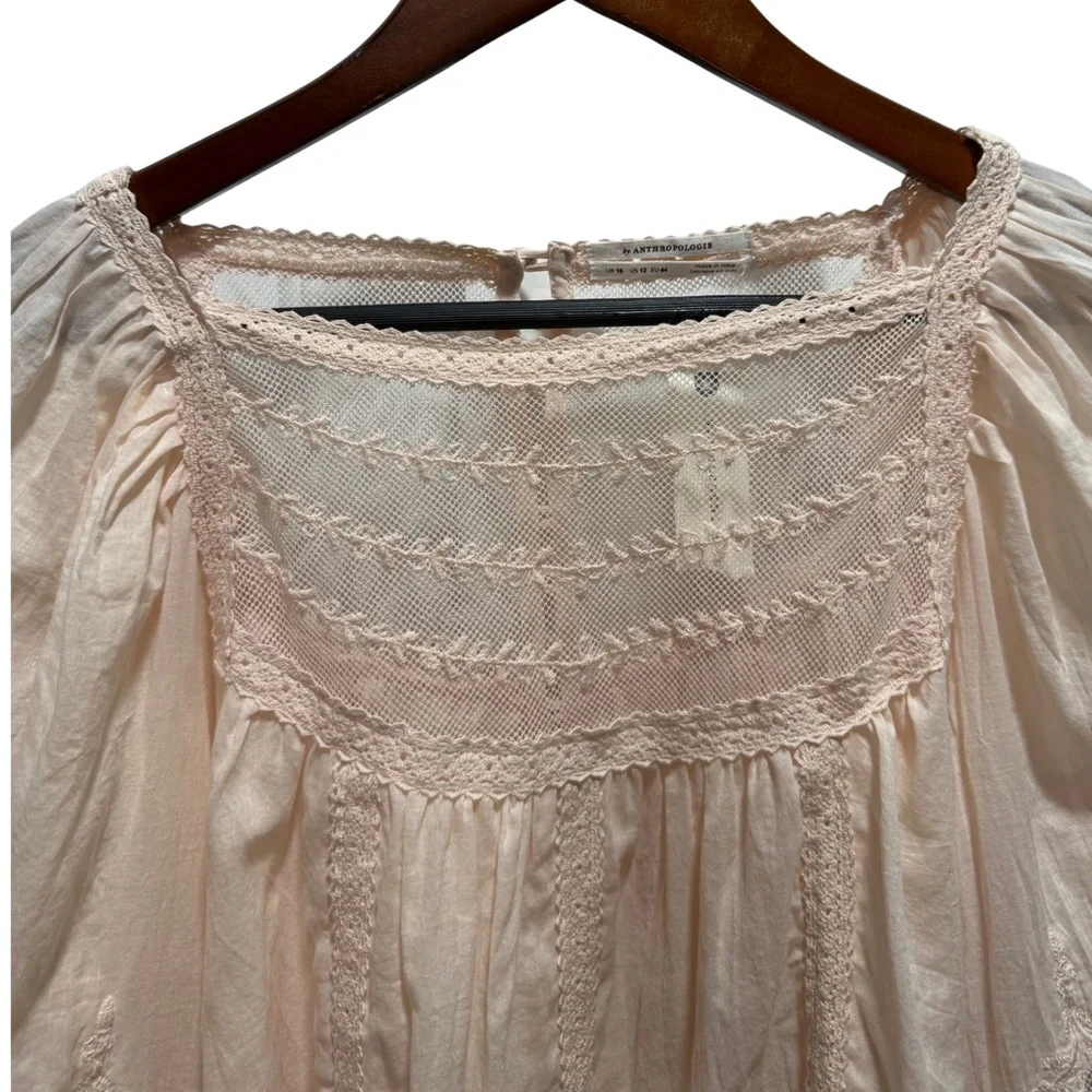 NWT Anthropologie Valentia Peasant Blouse Pink/Rose‎ Womens 12 - Picture 5 of 7